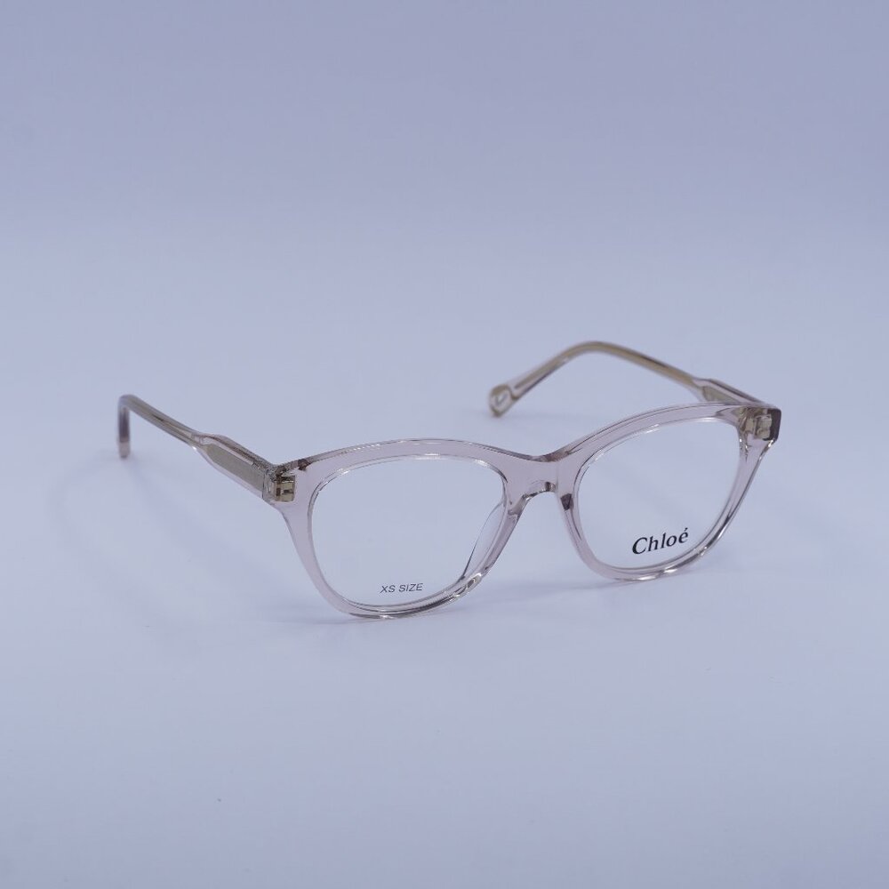 Chloe CH0085O 003 Eyeglasses Transparent Pink 49mm Square Frame